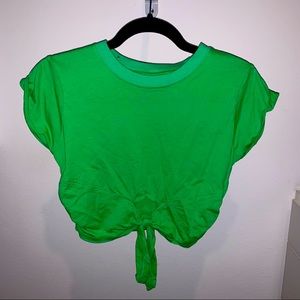 Urban Outfitters | Green cropped tie tee shirt